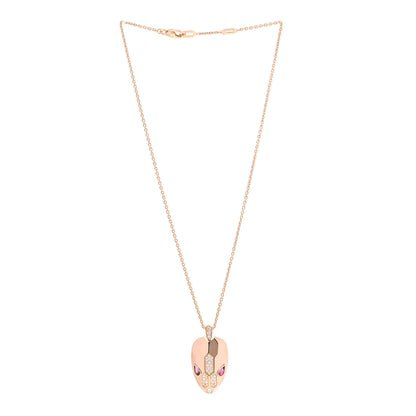 Bulgari 18K Rose Gold Diamond Tourmaline Serpenti Seduttori Pendant Necklace 3 of 6