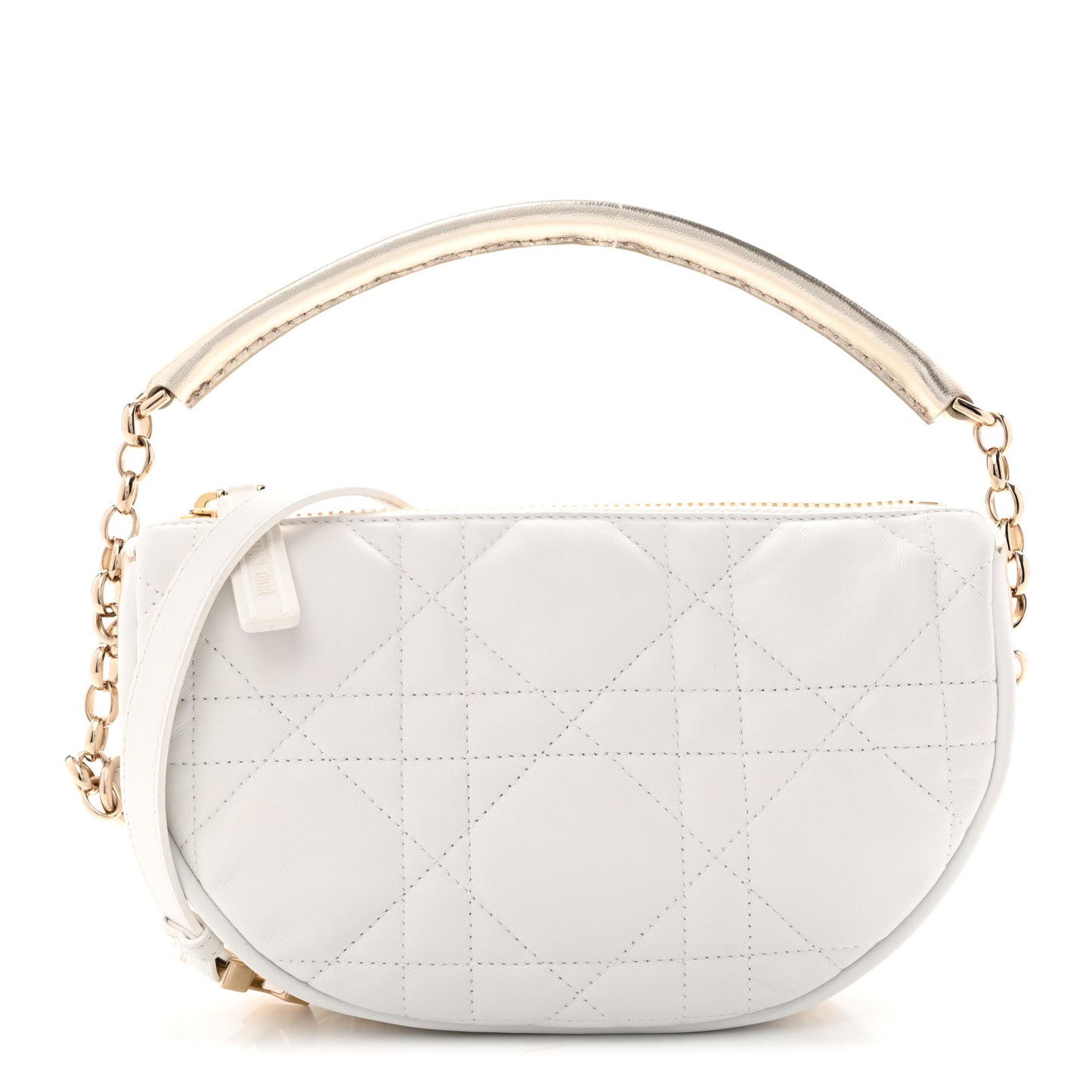 Lambskin Cannage Small Dior Vibe Hobo Bag Latte