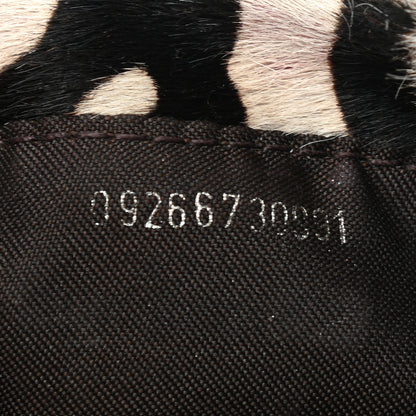 Fendi Calf Hair Leopard Print Croissant White Brown 6 of 6