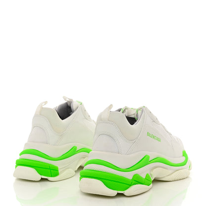 Balenciaga Fabric Mesh Mens Triple S Sneakers 45 White Fluo Green 4 of 9