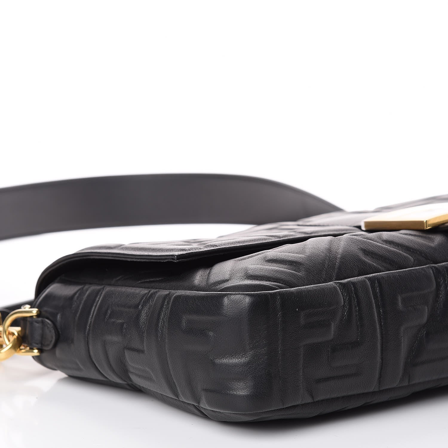 Fendi Nappa FF 1974 Embossed Large Baguette Black 11 of 13
