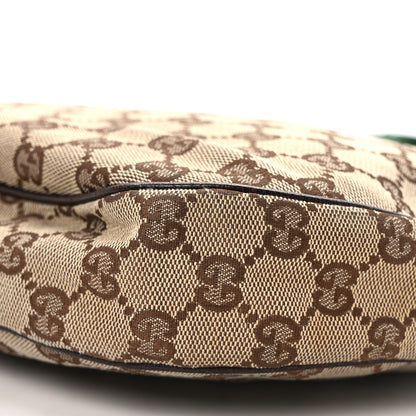 Gucci Monogram Web Medium Half Moon Hobo Dark Brown 10 of 16