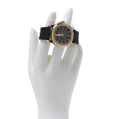Patek Philippe 18K Rose Gold Rubber Diamond 35.6mm Aquanaut Automatic Watch Brown 5068 2 of 10