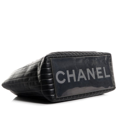 Chanel Lambskin Vertical Quilted Large Mademoiselle Tote Black 4 of 7