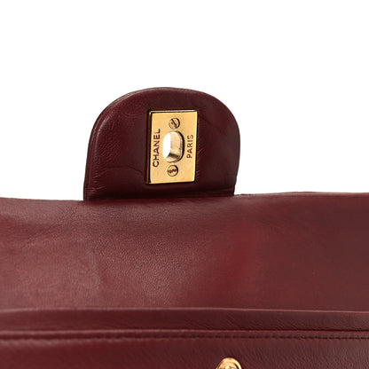 Chanel Lambskin Quilted Medium Double Flap Burgundy 7 of 11