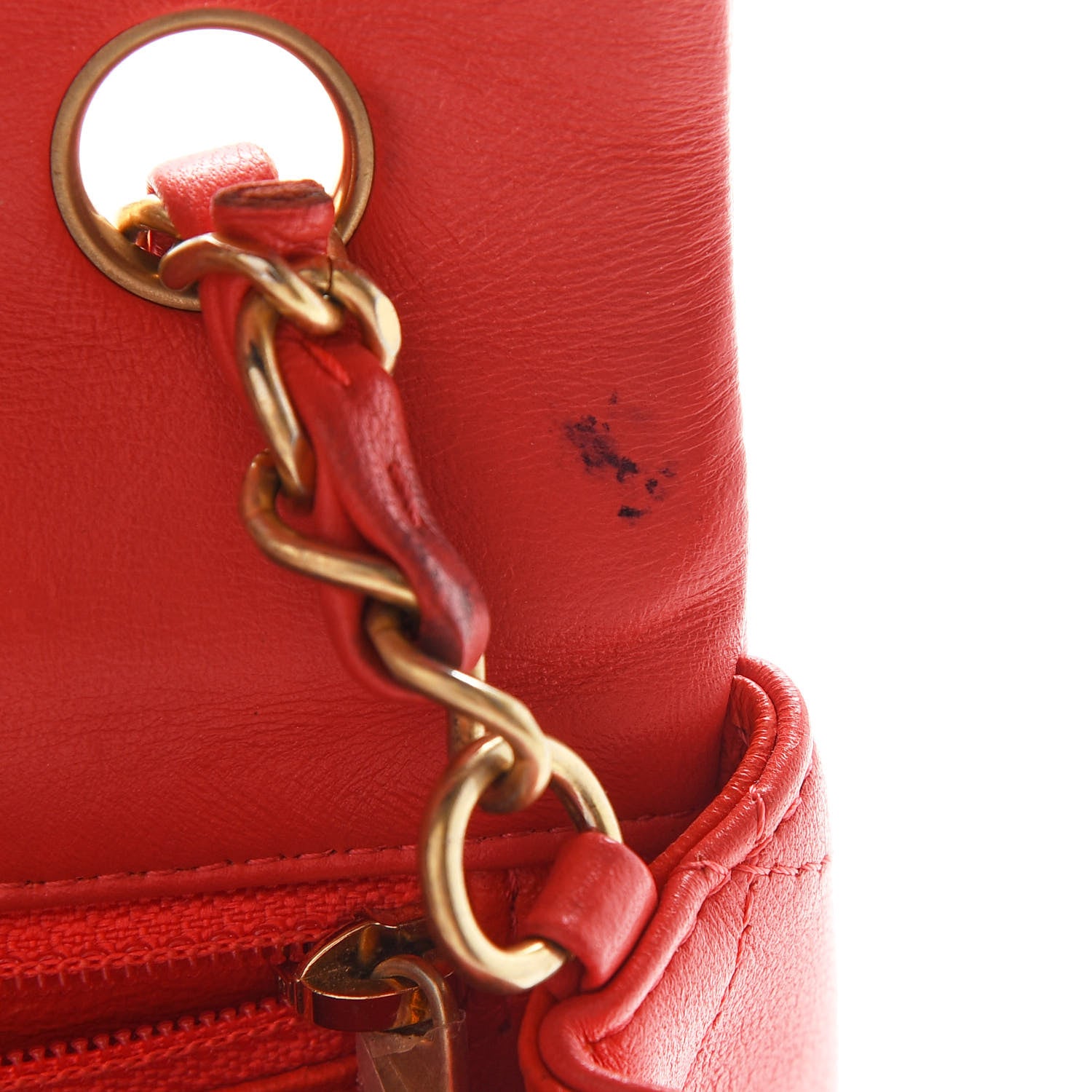 Chanel Lambskin Quilted Mini Rectangular Flap Red 8 of 12