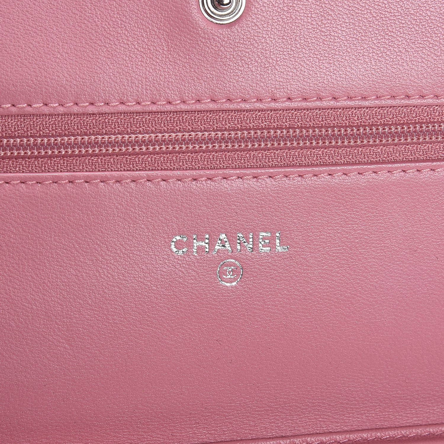 Chanel Lambskin Camellia Embossed Wallet On Chain WOC Pink 5 of 8