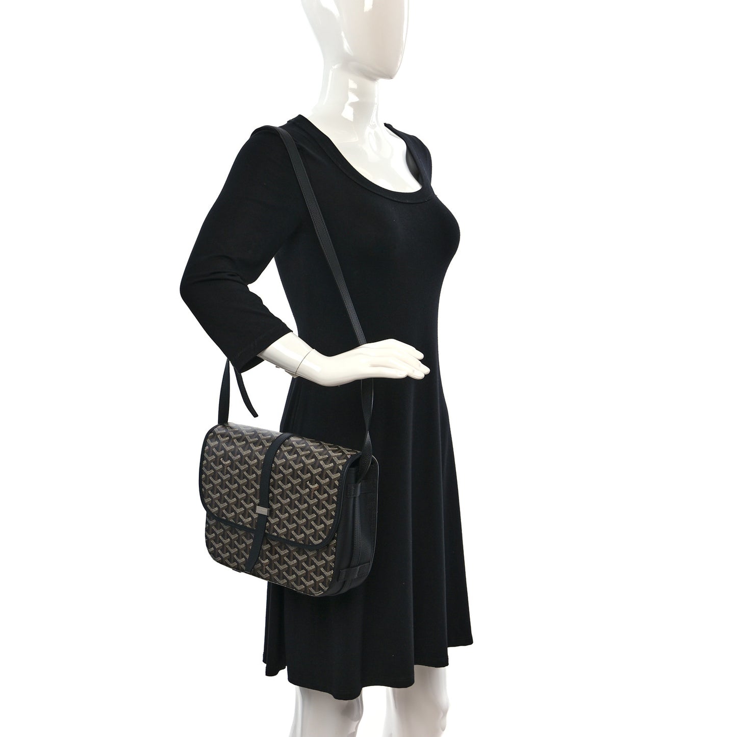 Goyardine Belvedere II MM Messenger Bag Black