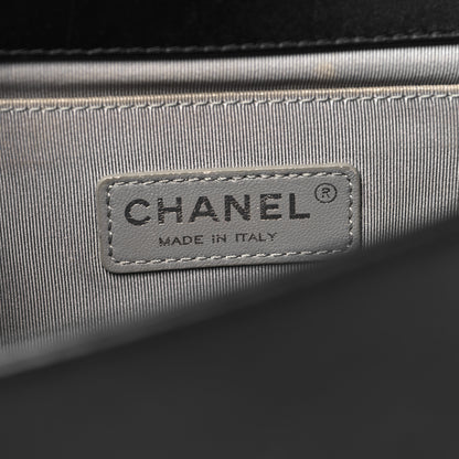 Chanel Metallic Calfskin Quilted Medium Boy Flap Black 6 of 12