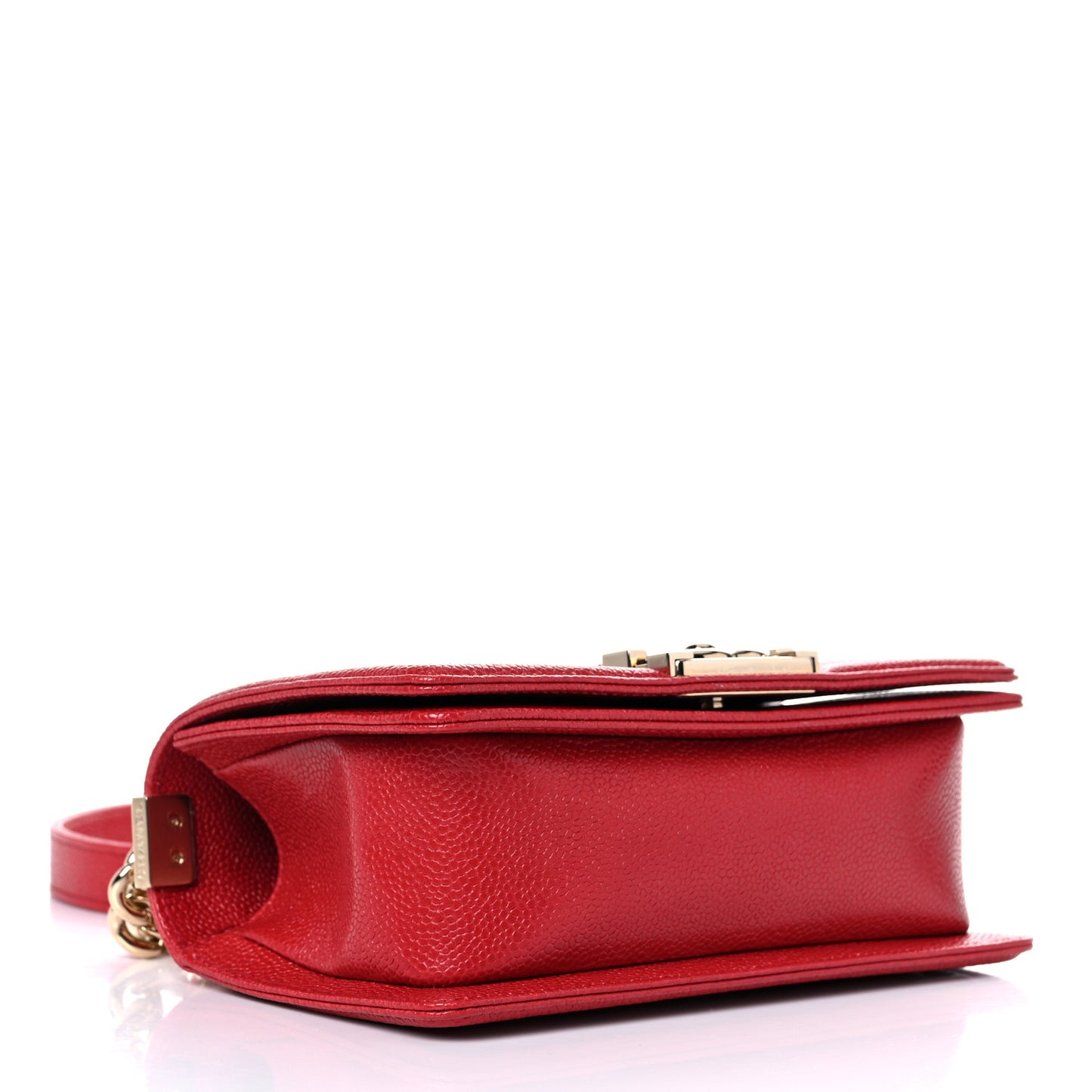 Caviar Quilted Small Boy Flap Dark Red