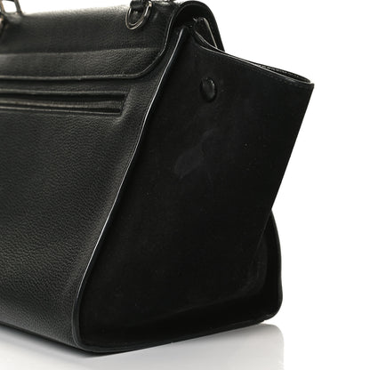 Celine Drummed Calfskin Suede Small Trapeze Black 12 of 14
