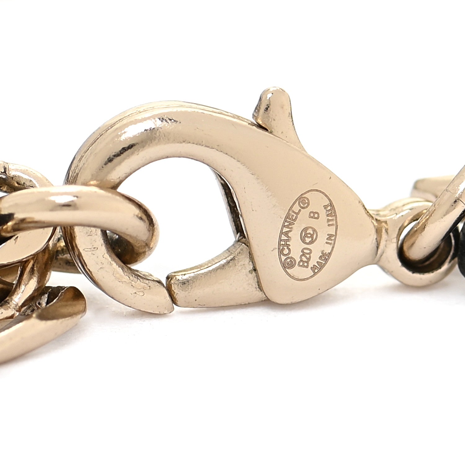 Chanel Metal Lambskin Crystal Sergeant Chanel Bracelet Gold 4 of 6