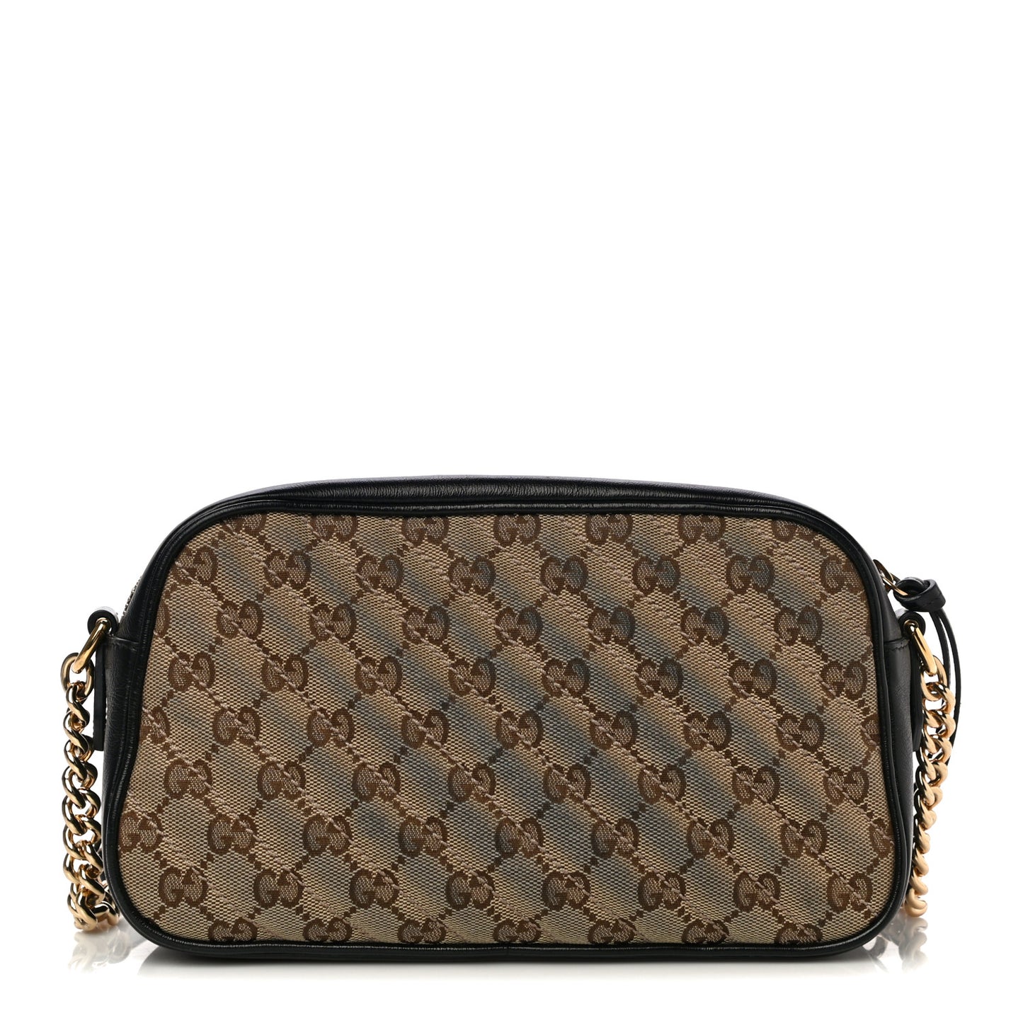 Monogram Matelasse Diagonal Small GG Marmont Chain Shoulder Bag Beige Black