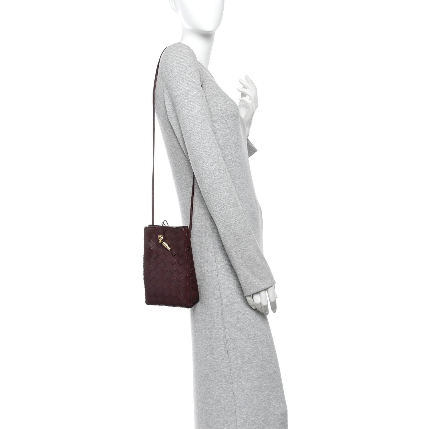 Bottega Veneta Nappa Intrecciato Andiamo Phone Pouch Barolo 2 of 9