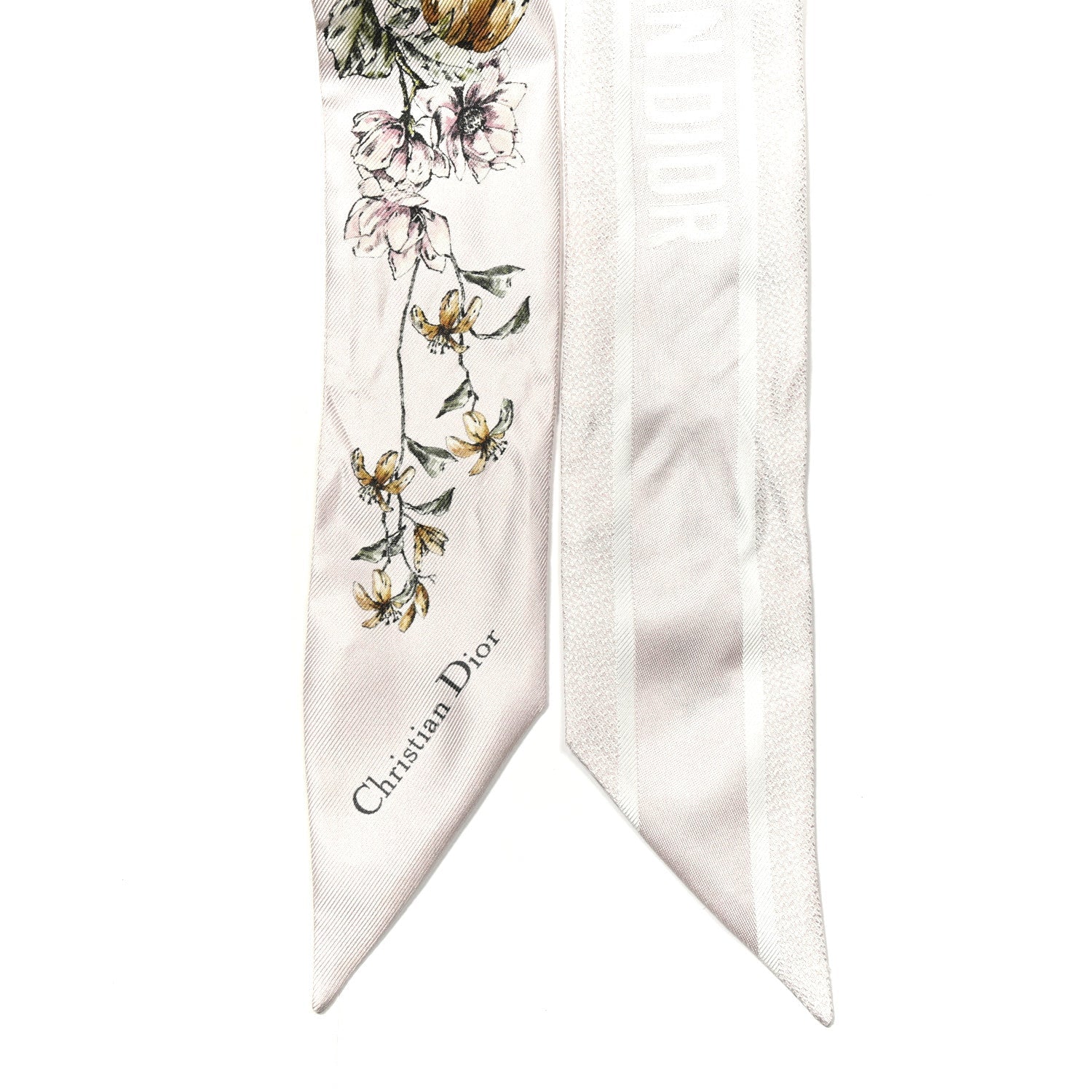 Christian Dior Silk Twill D-Floral Mitzah Scarf Pink 2 of 4