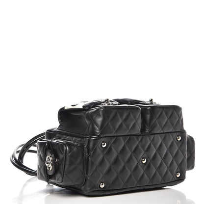 Chanel Calfskin Quilted Small Cambon Multipocket Reporter Black White 4 of 7