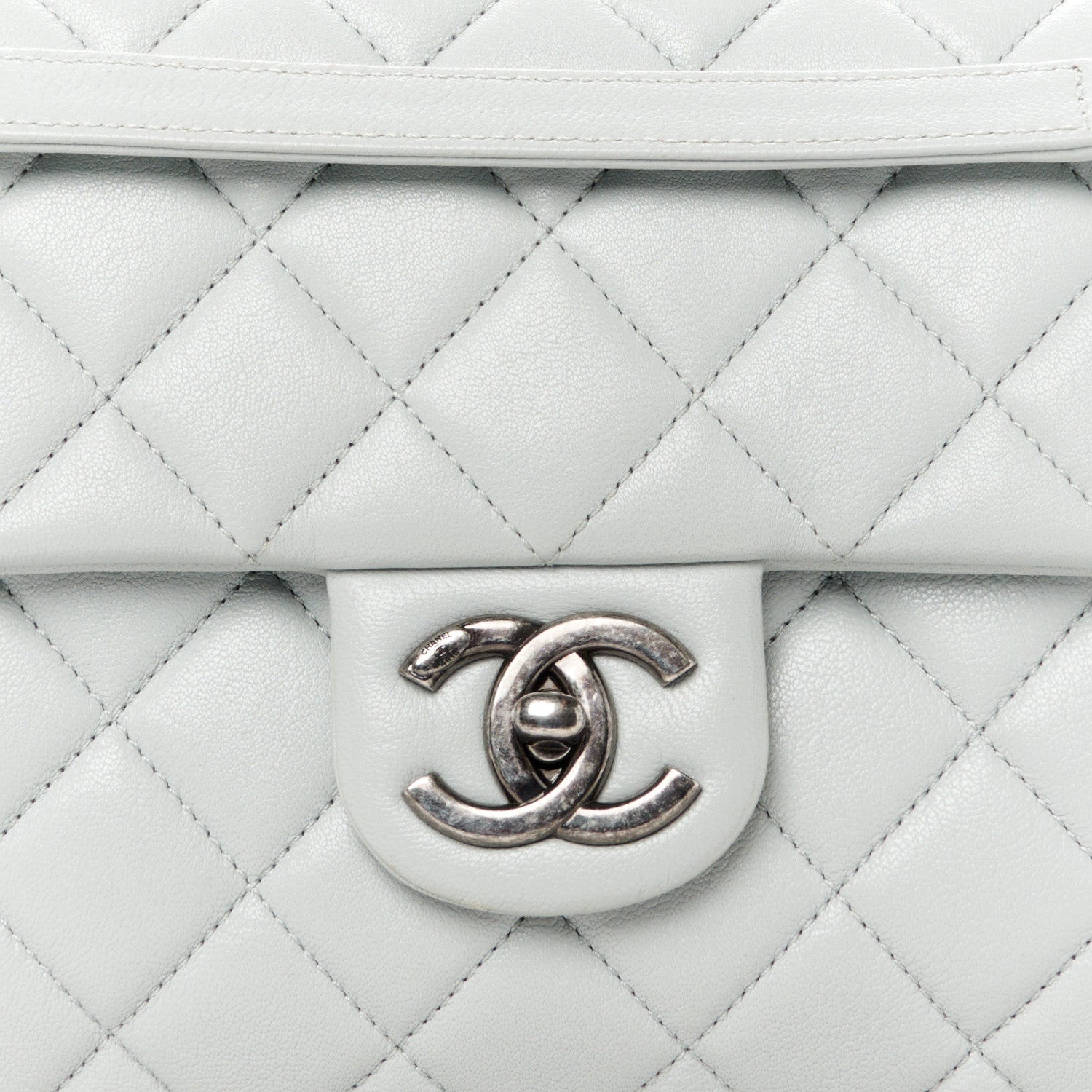 Chanel Shiny Lambskin Quilted Large Burgundy Rocks Flap Light Grey 10 of 12