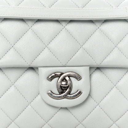 Chanel Shiny Lambskin Quilted Large Burgundy Rocks Flap Light Grey 10 of 12