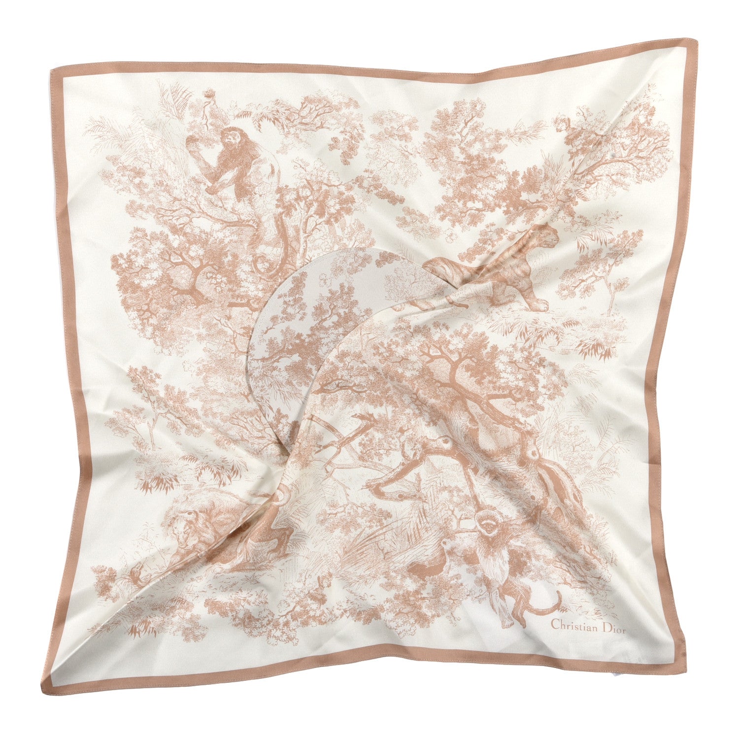 Christian Dior Silk Toile De Jouy Sauvage Visor Rose 1 of 6