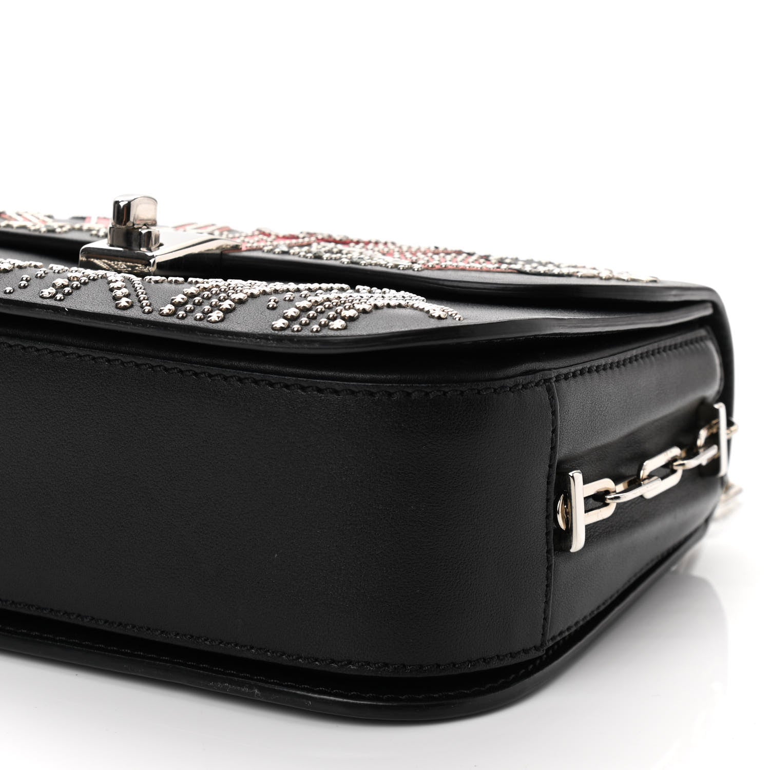 Valentino Garavani Vitello Loveblade Embellished Chain Flap Bag Black Multicolor 8 of 10
