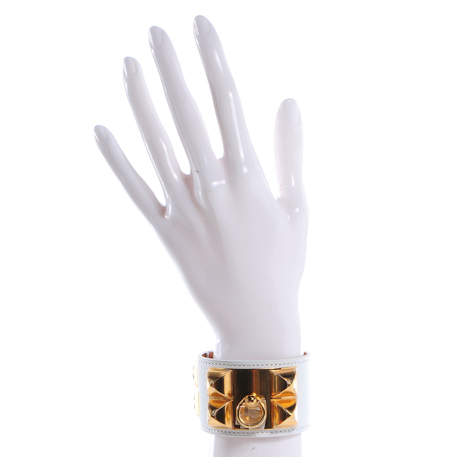 Hermes Epsom Collier de Chien CDC Bracelet Small Blanc 2 of 7