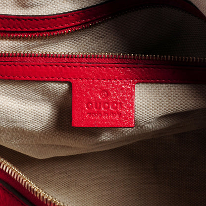 Gucci Pebbled Calfskin Medium Soho Boston Red 6 of 8