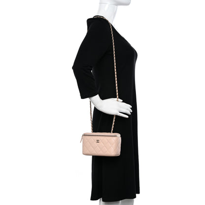 Chanel Caviar Quilted Small Vanity Case With Chain Light Pink 2 of 10