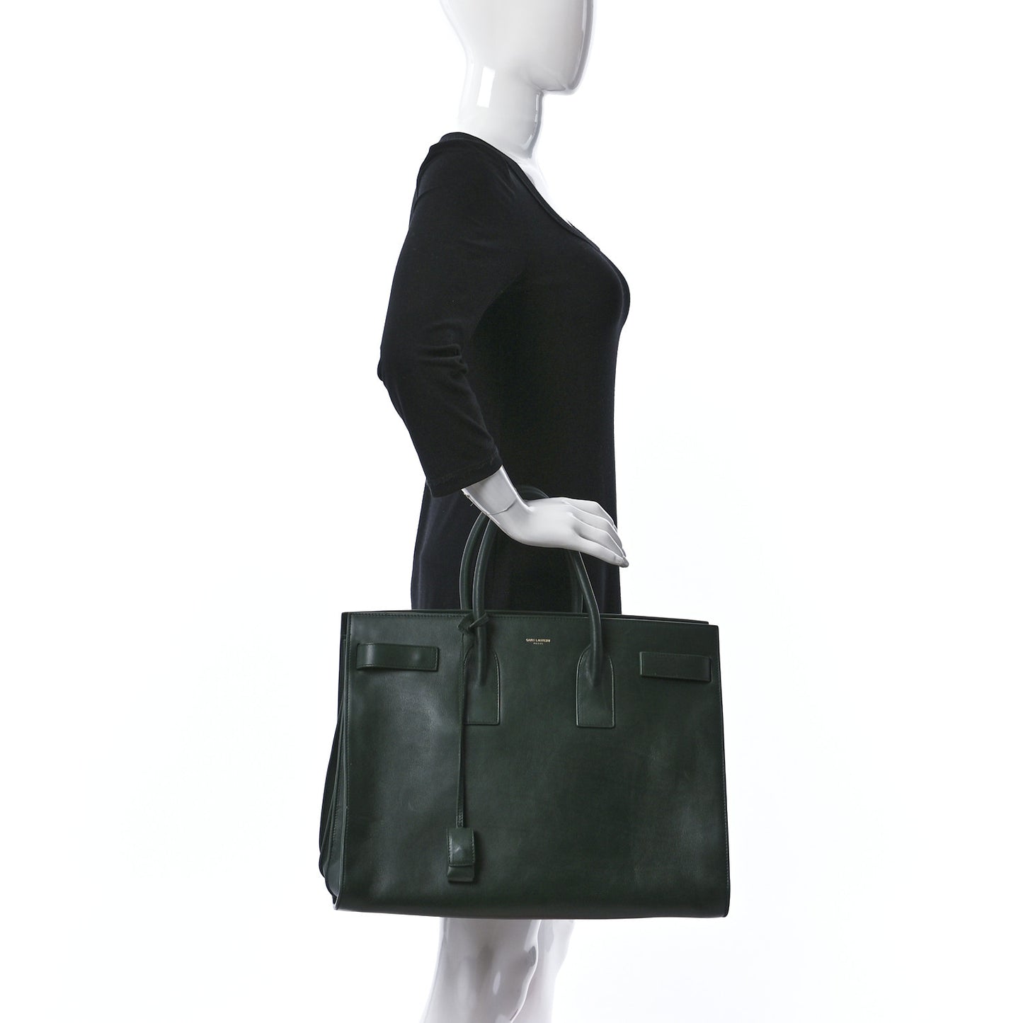 Calfskin Large Sac de Jour Carryall Dark Green
