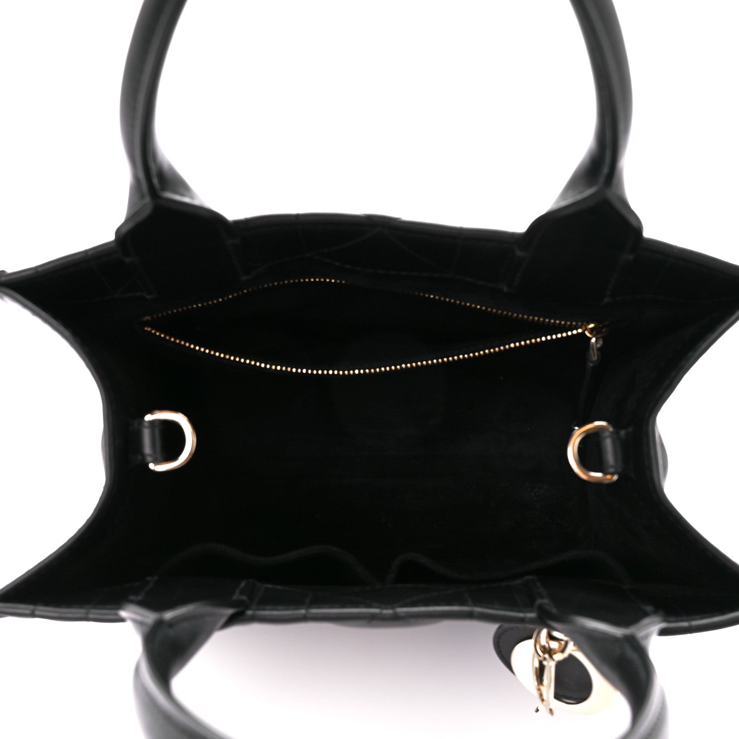 Christian Dior Calfskin Cannage Small Book Tote Black 5 of 11