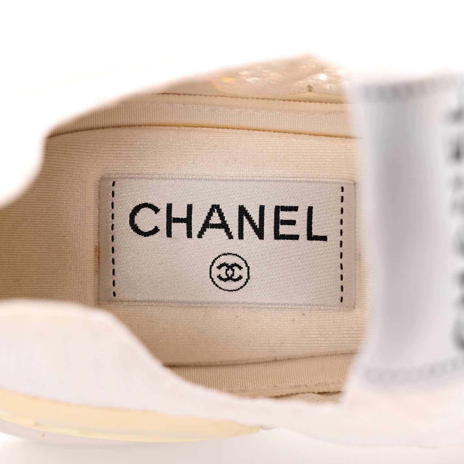 Chanel Fabric Logo Sneakers 37.5 White 7 of 14