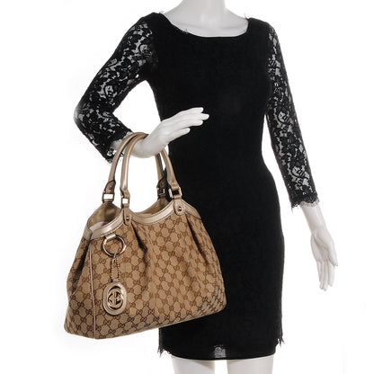 Gucci Monogram Medium Sukey Tote Champagne 2 of 7