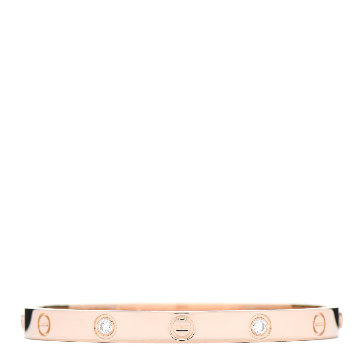 18K Pink Gold 4 Diamond LOVE Bracelet 17