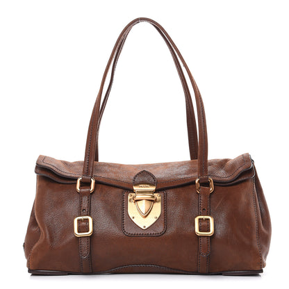 Prada Cervo Antik Easy A Foldover Pushlock Satchel Bruciato 1 of 15