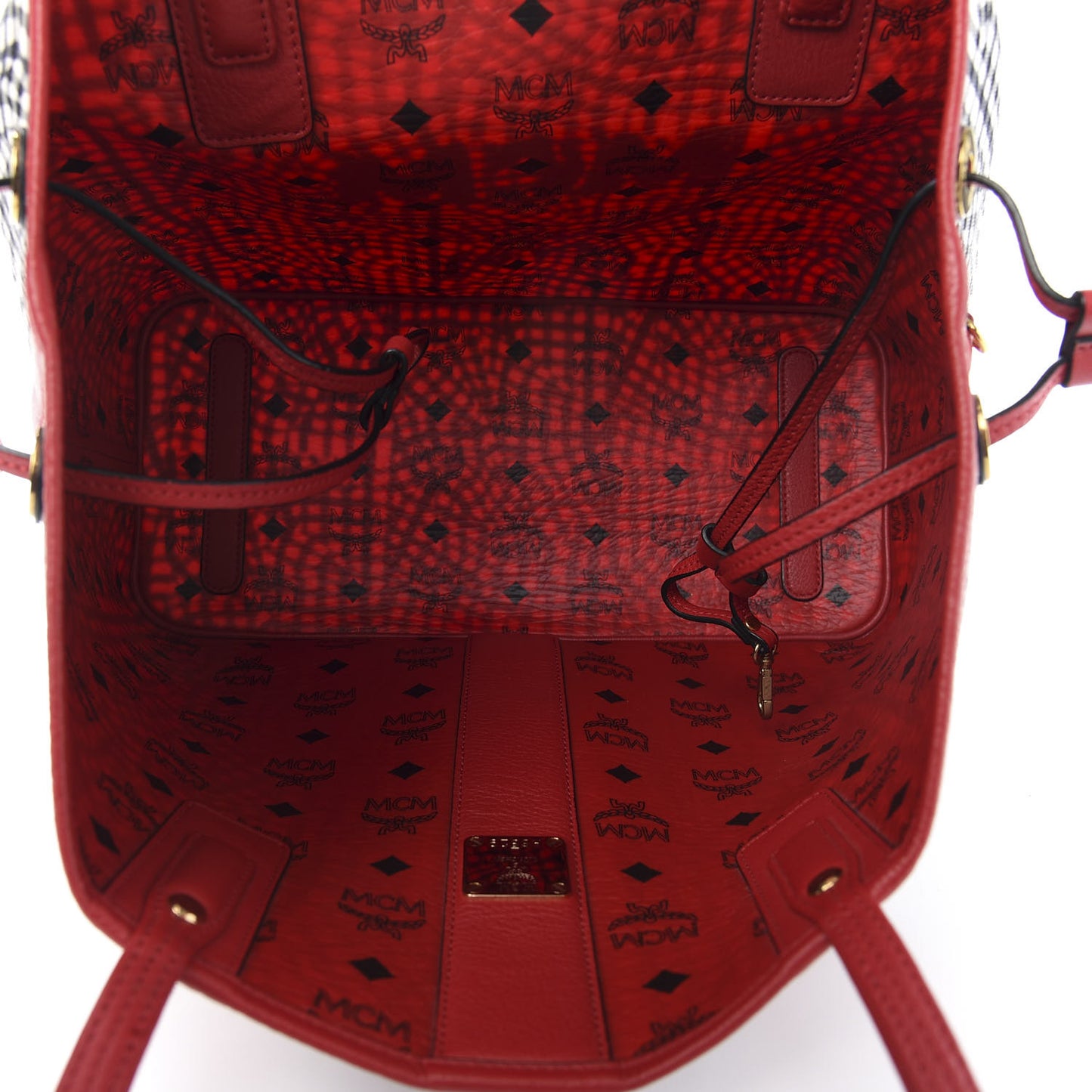 Visetos Medium Liz Reversible Shopper Tote Ruby Red
