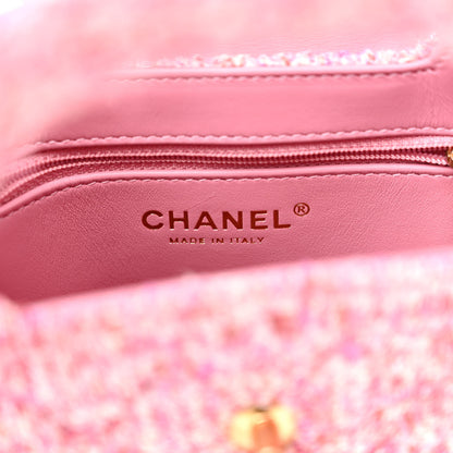 Chanel Tweed Quilted Nano Kelly Shopper Pink 6 of 13