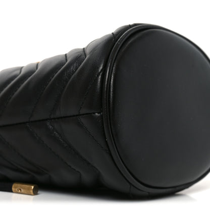 Gucci Calfskin Matelasse Mini GG Marmont 2.0 Bucket Bag Black 9 of 10