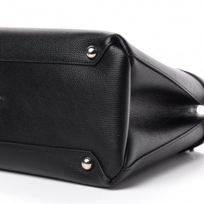 Burberry Grainy Calfskin House Check Medium Banner Tote Black 8 of 12