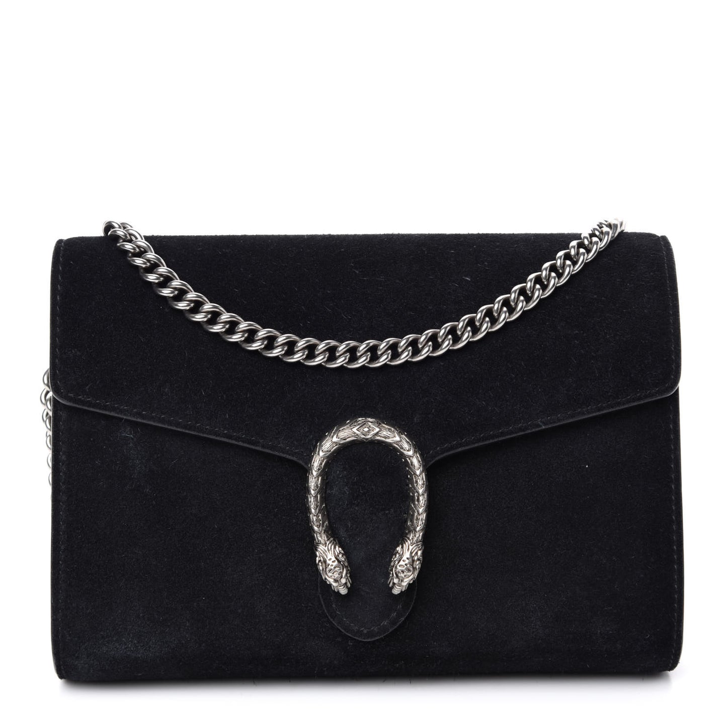 Suede Mini Dionysus Chain Wallet Black