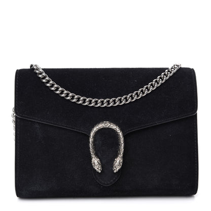 Gucci Suede Mini Dionysus Chain Wallet Black 1 of 11