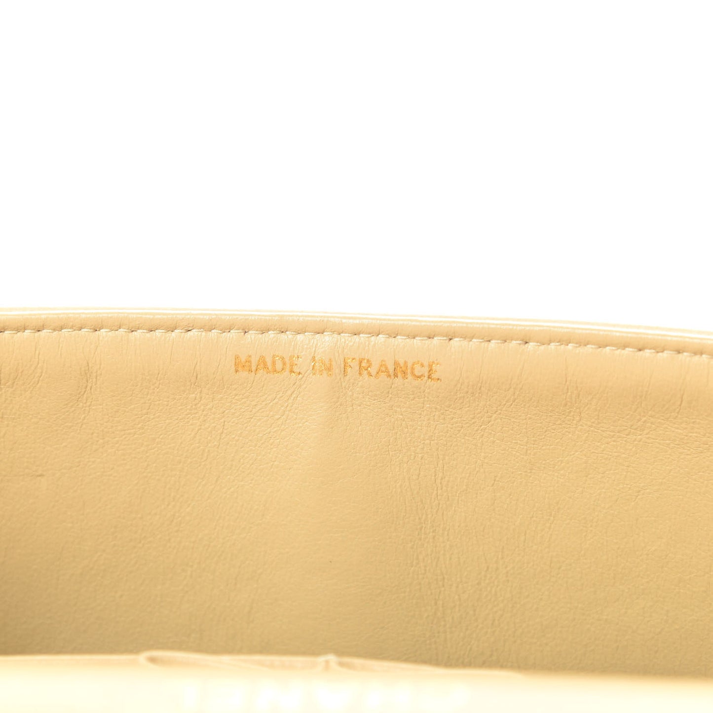 Lambskin Quilted Medium Double Flap Beige