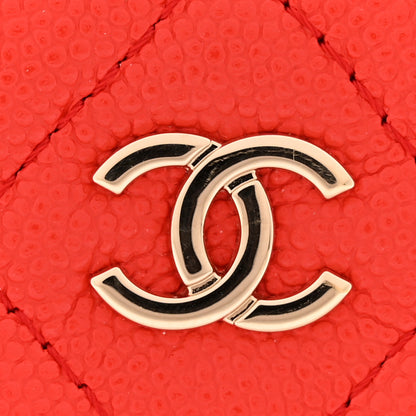 Chanel Caviar Quilted Classic Zip Pouch Red 8 of 10