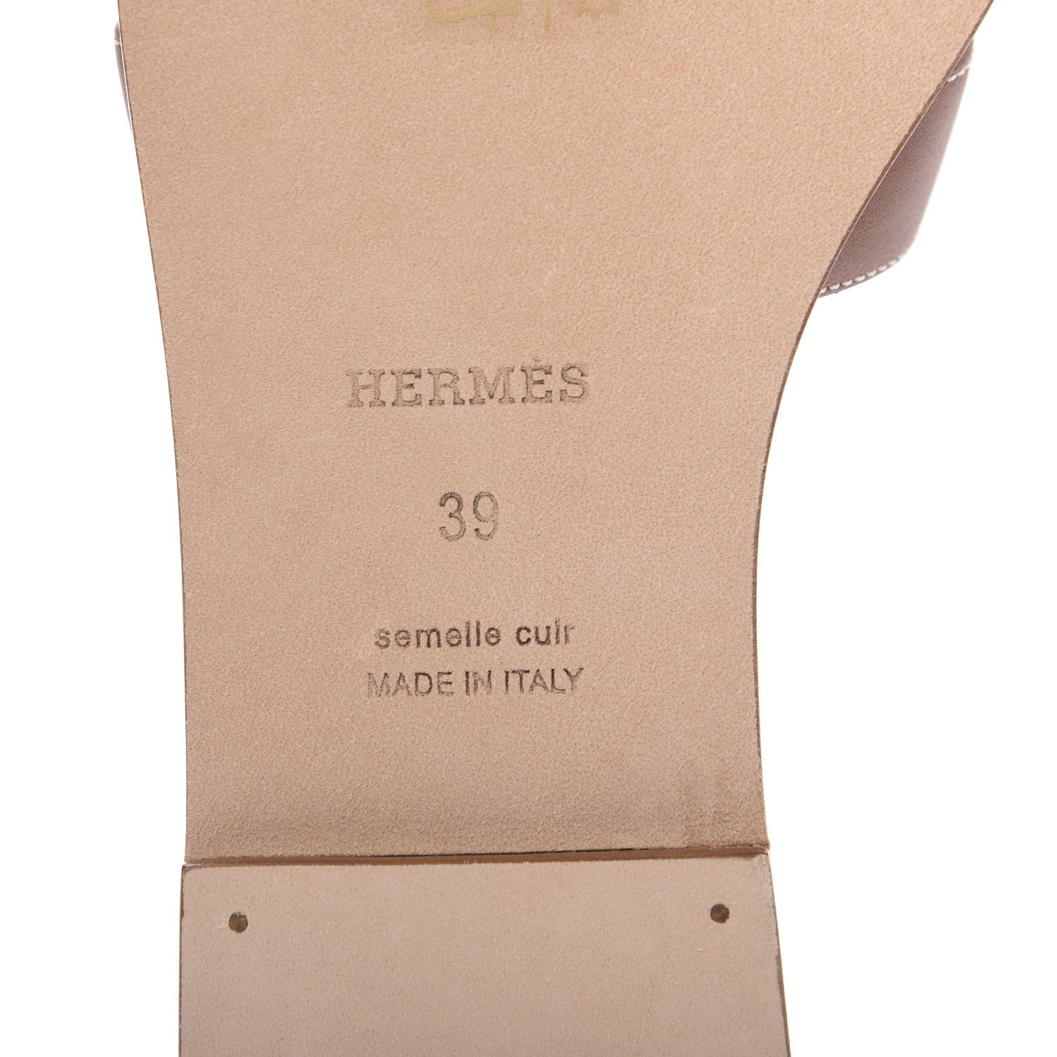 Hermes Box Calfskin Oran Sandals 39 Gold 7 of 9