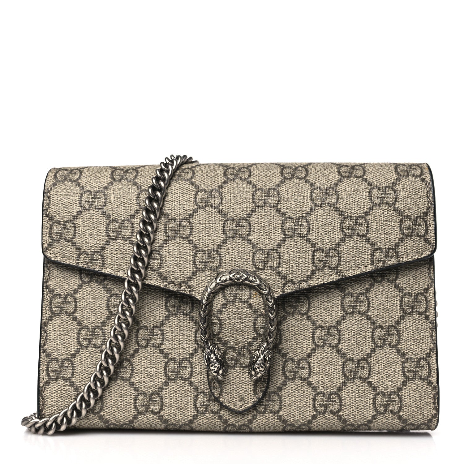 Gucci GG Supreme Monogram Mini Dionysus Chain Wallet Beige Black 1 of 10