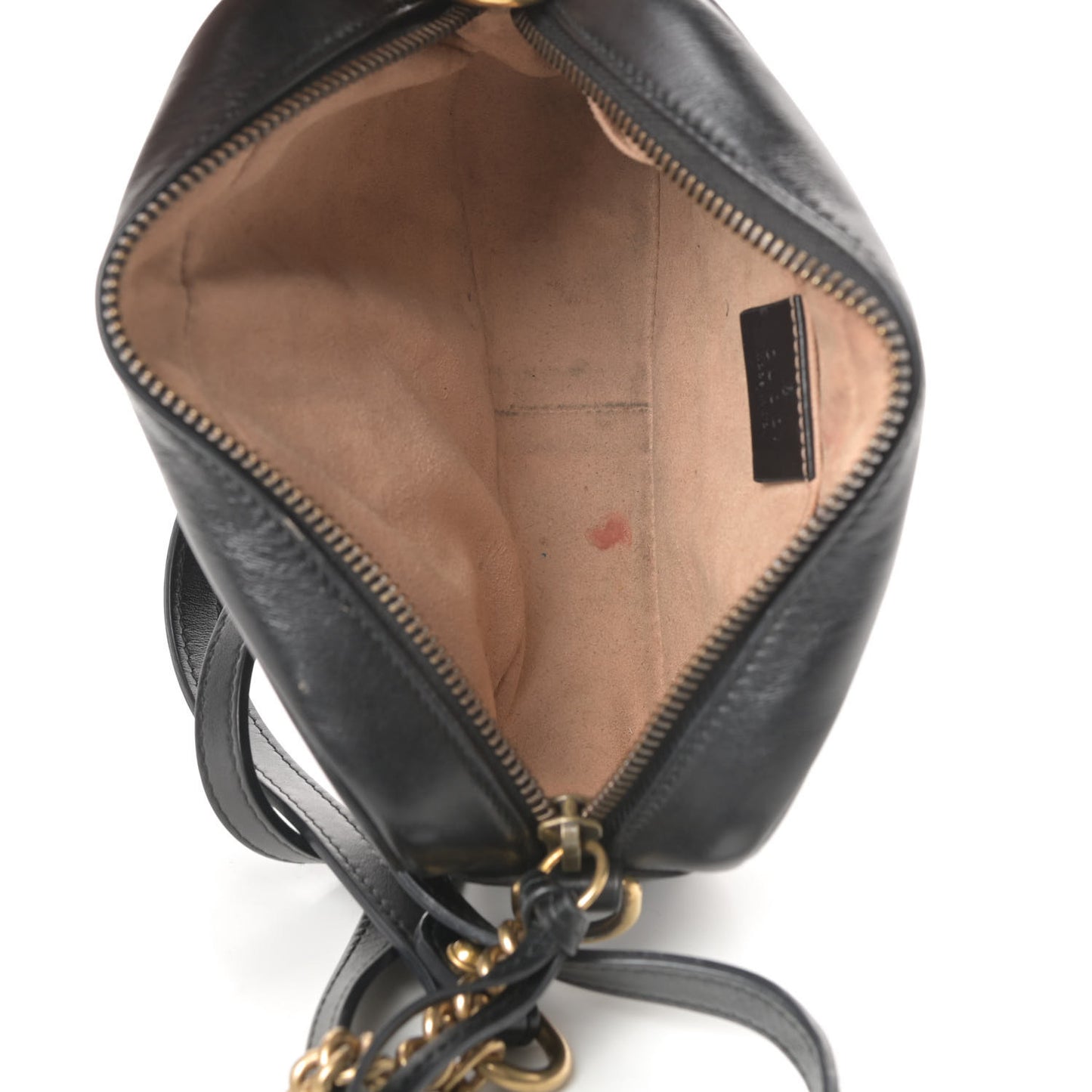 Calfskin Matelasse Mini GG Marmont Chain Shoulder Bag Black