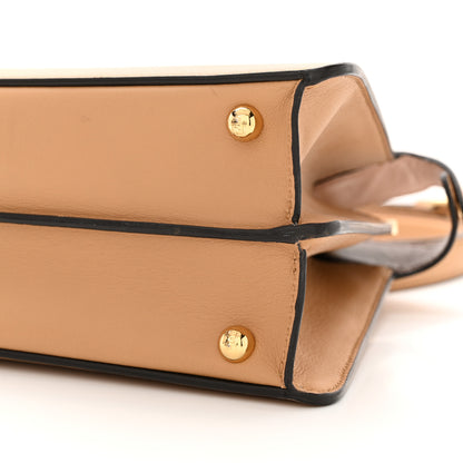 Fendi Vitello Seta Nappa Bi-Color Small Peekaboo I SEE U Satchel Miele Scuro Light Rose Ghianda 11 of 11