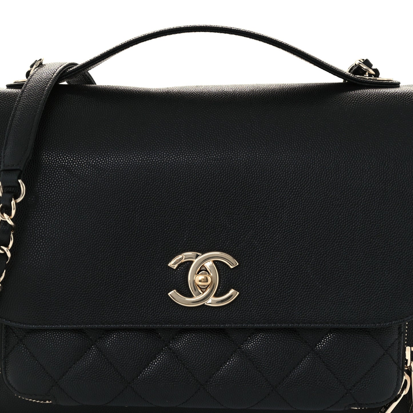 Caviar Quilted Large Business Affinity Flap Black