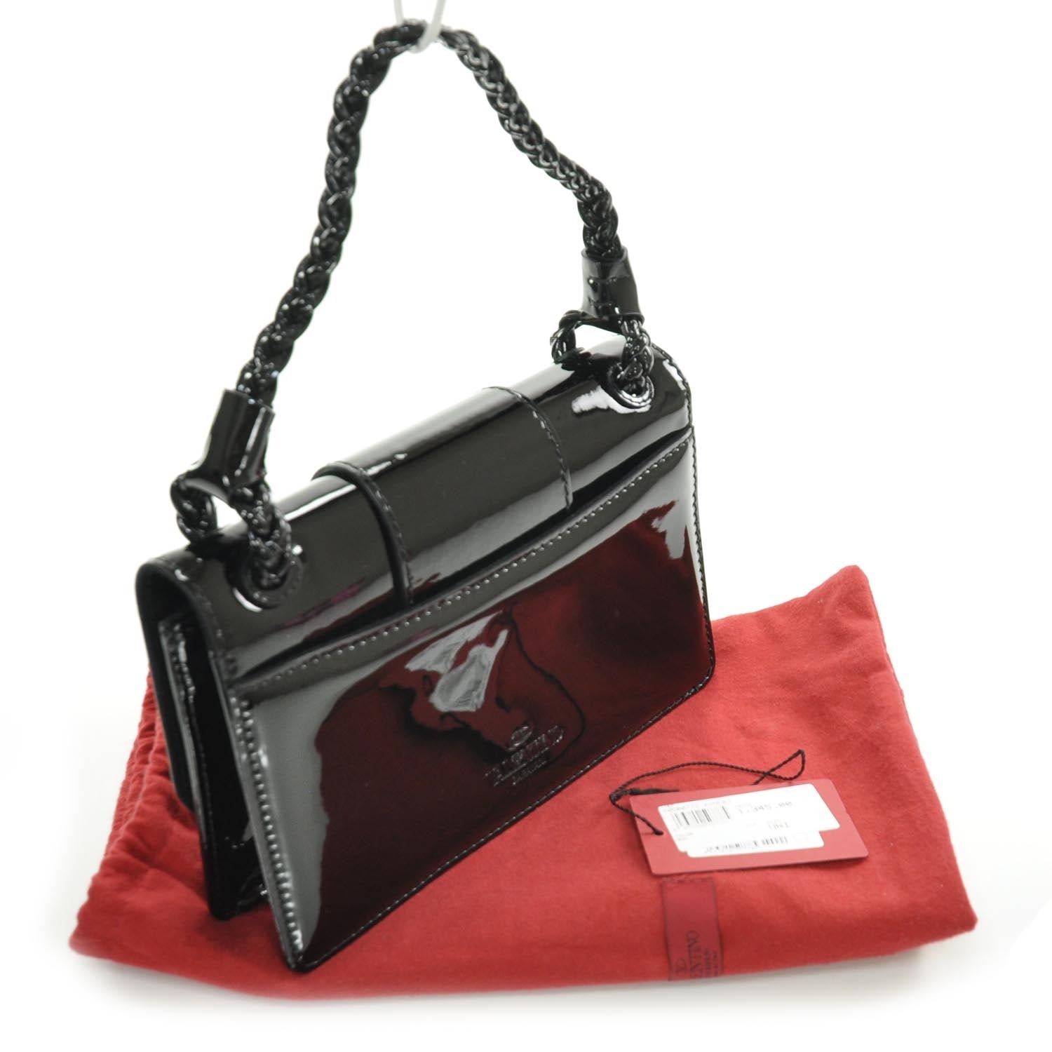 Valentino Garavani Patent Histoire Shoulder Bag Black 3 of 9
