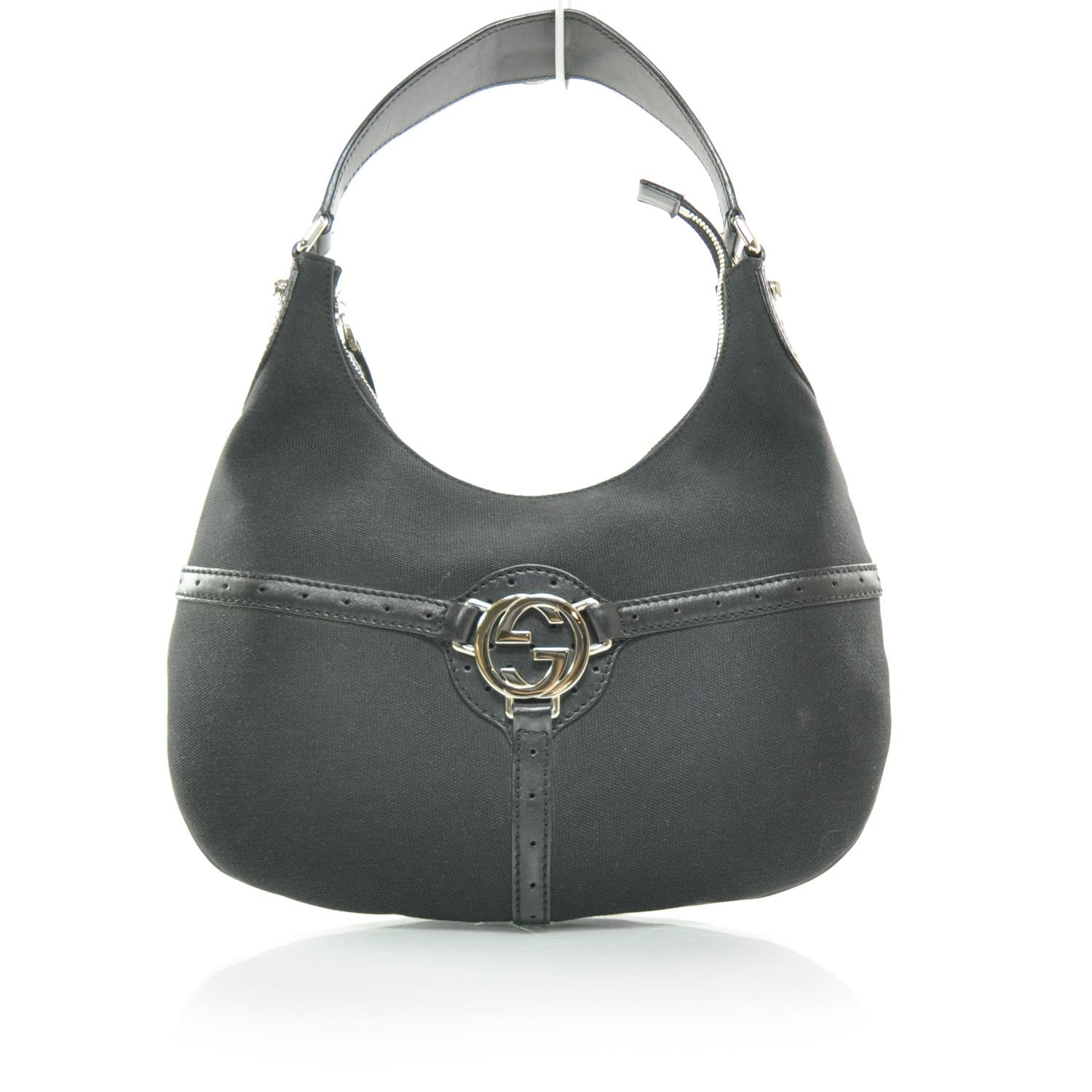 Gucci Canvas Reins Hobo Black 1 of 8
