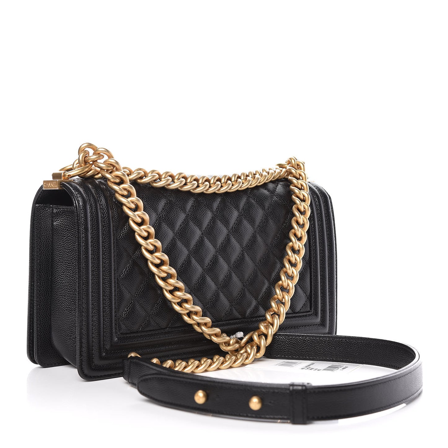 Caviar Quilted Medium Boy Flap Black