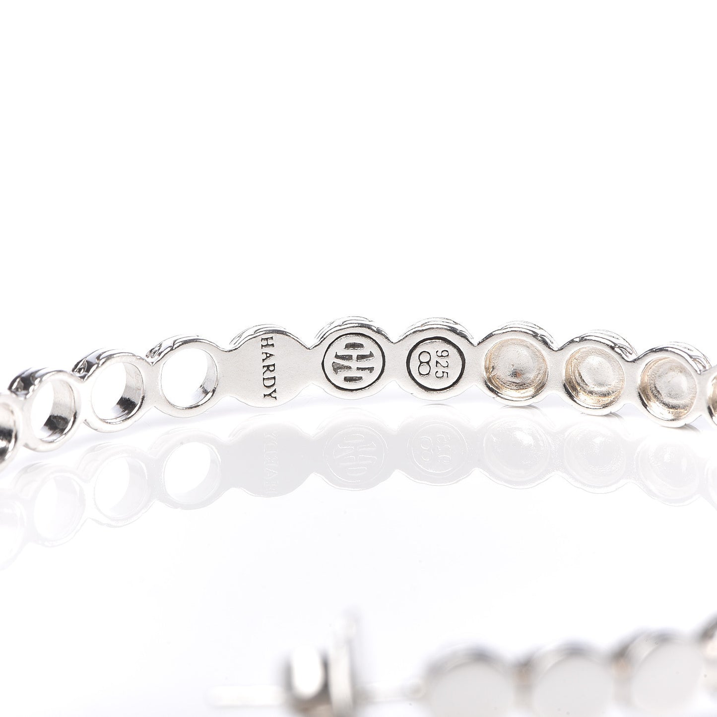 Sterling Silver Diamond 71mm Dot Hoop Earrings